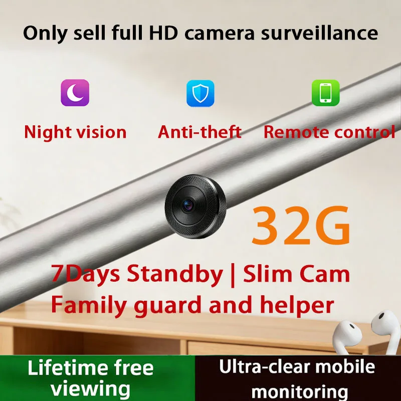 B Brand Home Smart Surveillance Camera Full Hd Wireless Wifi 360 °   Rotating, Plug-Free, Portable, Night Vision Recording, Motion Detection, Suitable for Indoor and Outdoor Use, Not Invisible/Not Hidden, Mobile Phone Control