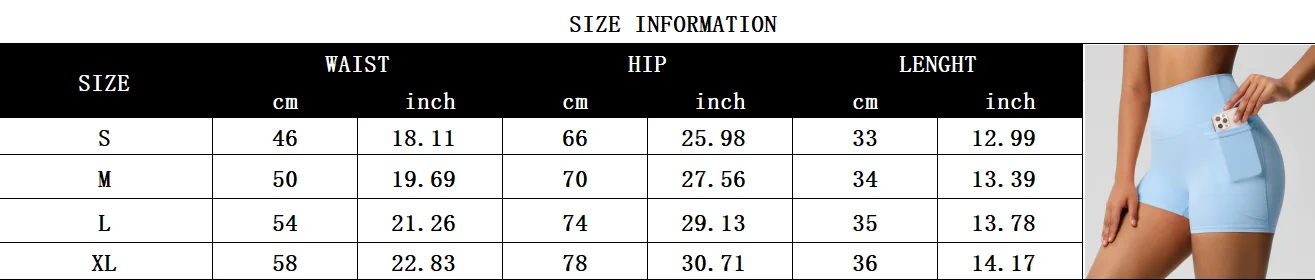 Frauen Einfarbig Nylon Yoga Straffung Bauch Heben Shorts Outdoor Radfahren Laufen Mit Taschen Sport Shorts Gym Pilates – Detail 2