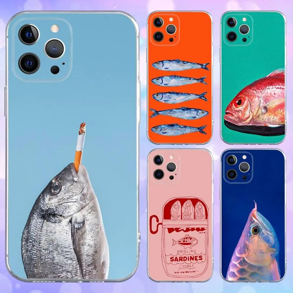 

S-Sardines Phone Case For iPhone 16e,16,15,14,13,12,11 Plus,Pro,Max,XR,XS,X,Plus,SE,Mini Transparent Soft Cover