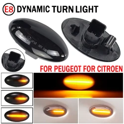 Dynamic Flashing Led Side Marker Turn Signal Light For Peugeot 307 206 607 407 1007 107 4007 Partner Expert Indicator Lamp
