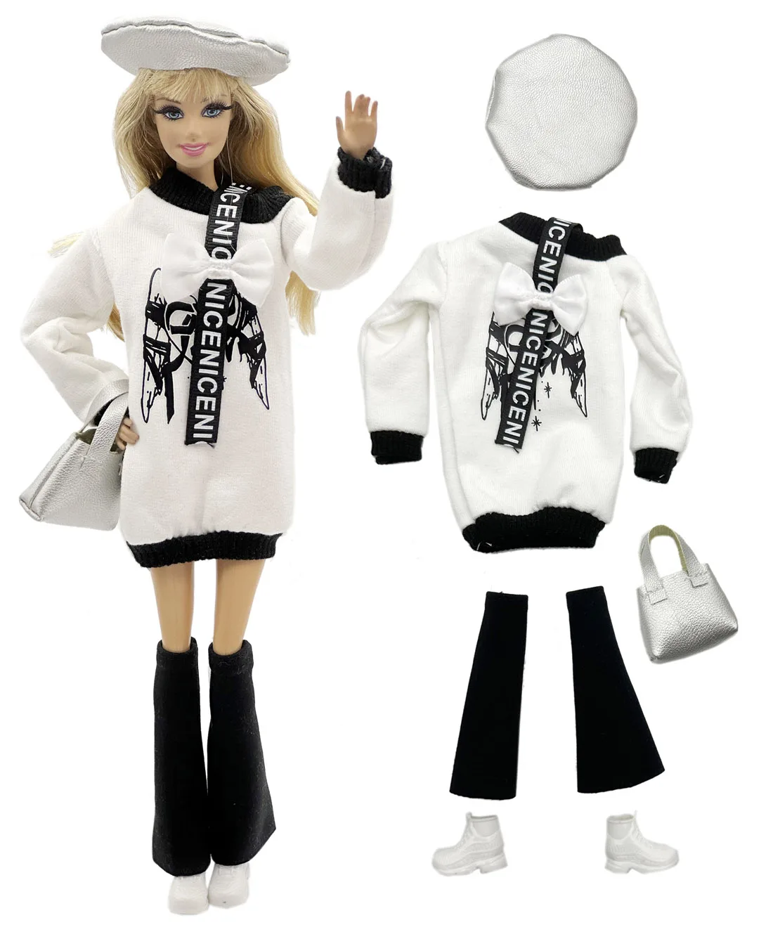 1 セット布人形アクセサリーファッションモデルカジュアルウェアクールな服 + 靴 11.5 インチ 30 センチメートル人形子供や誕生日ギフト