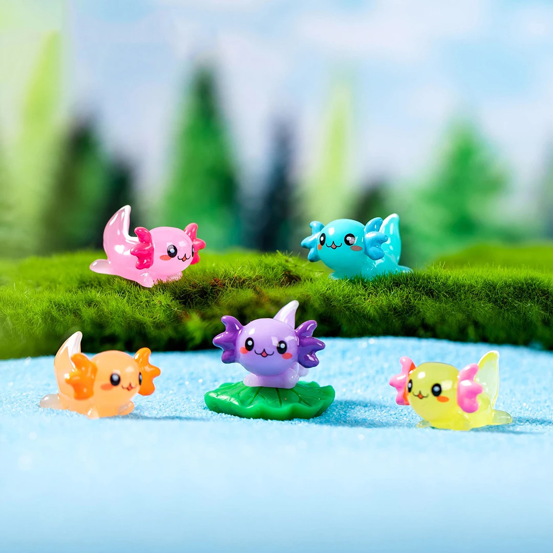 5Pcs Mini Cartoon Cute Colorful Hexagonal Dinosaur Moss Micro Landscape Ornament DIY Desktop Ornaments Resin Crafts