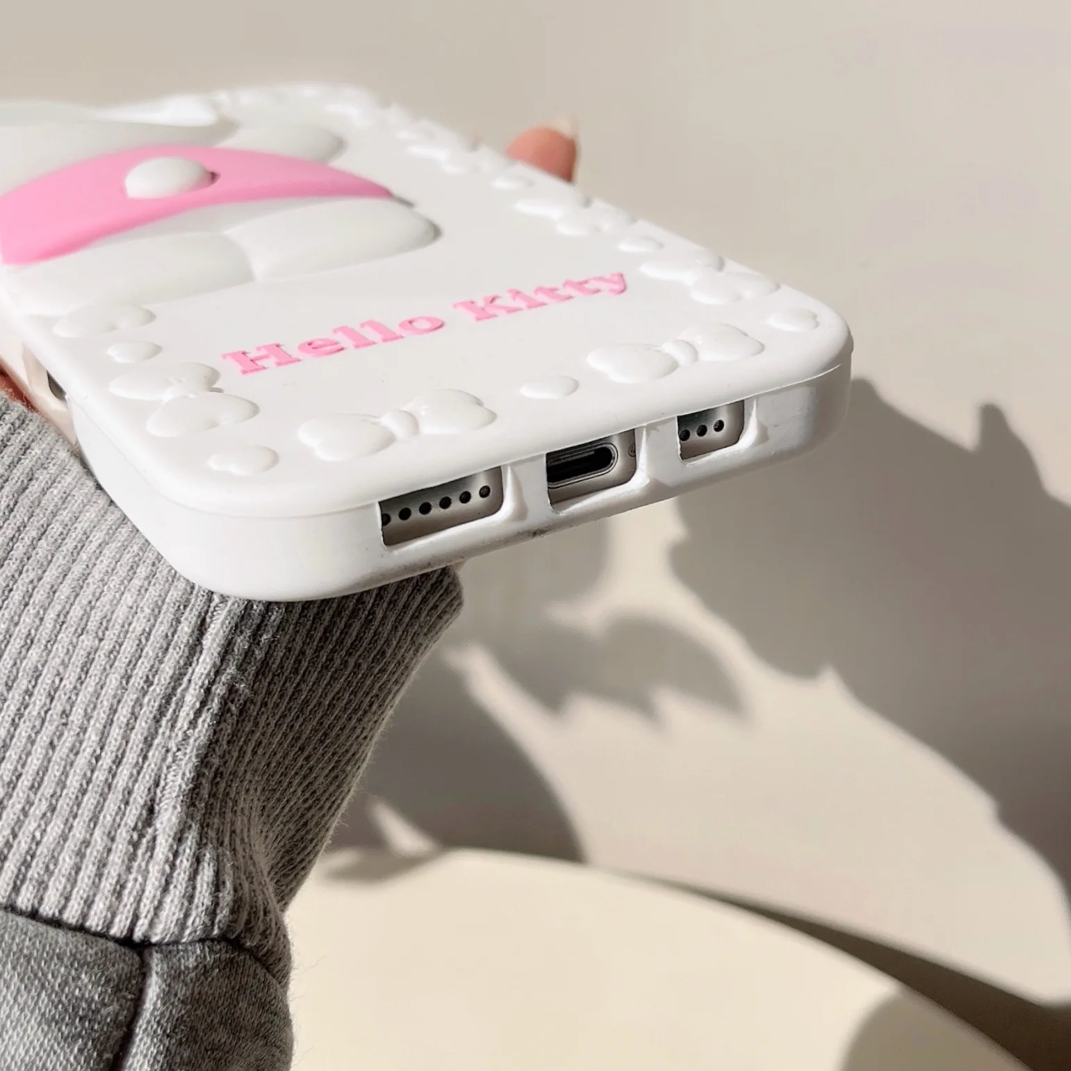 การ์ตูนน่ารักสีชมพูProbe Hello KittyเหมาะสําหรับiPhone 16 15 13/14 Pro Maxเคสโทรศัพท์ซิลิโคนAnti Dropโทรศัพท์ป้องกัน