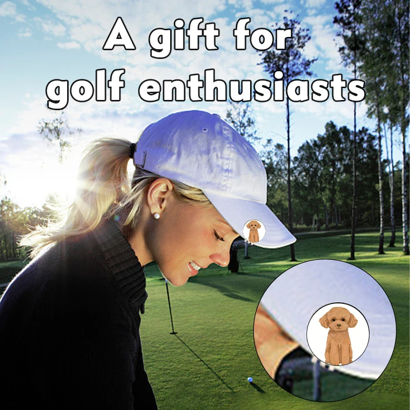 Universal golf club with magnetic hat clip - Golf accessories and equipment, customizable ball markers, pet ball cap decorations