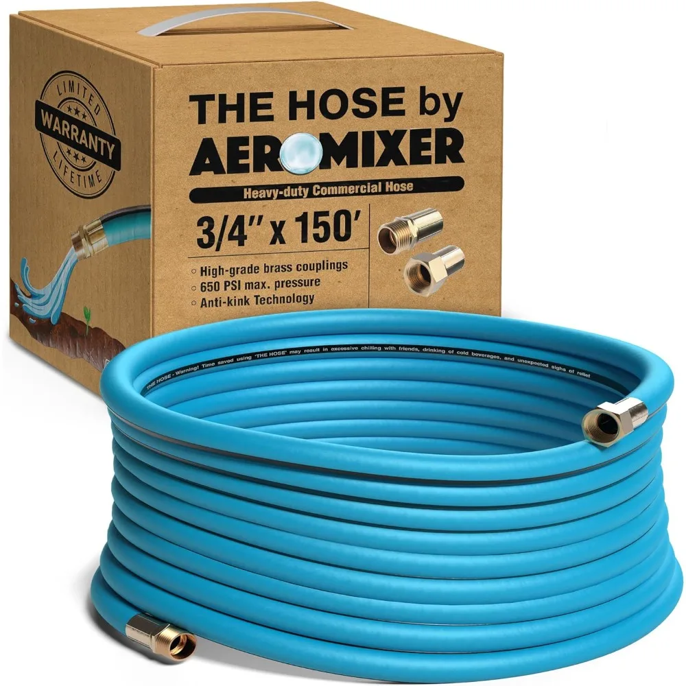 

AEROMIXER THE HOSE - 3/4 Inch Garden Hose 150 Ft.,650 PSI Industrial Garden Hose 150Ft - Durable Commercial Water