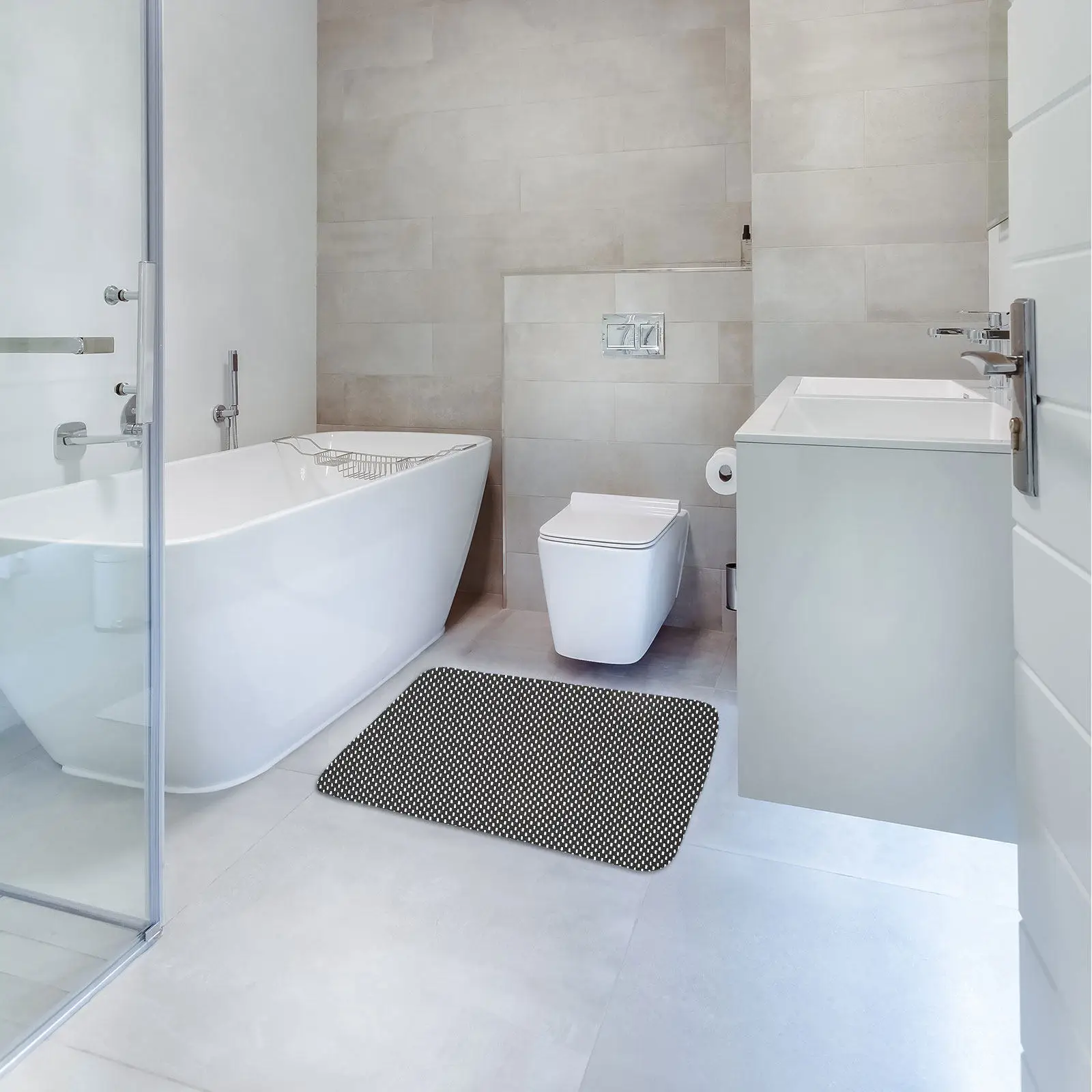 

1Pcs Anti-Slip Floor Mat PVC Hollow Design Non-Skid Door Pad for Bathroom Kitchen Entryway Home Multipurpose Floor Cushion