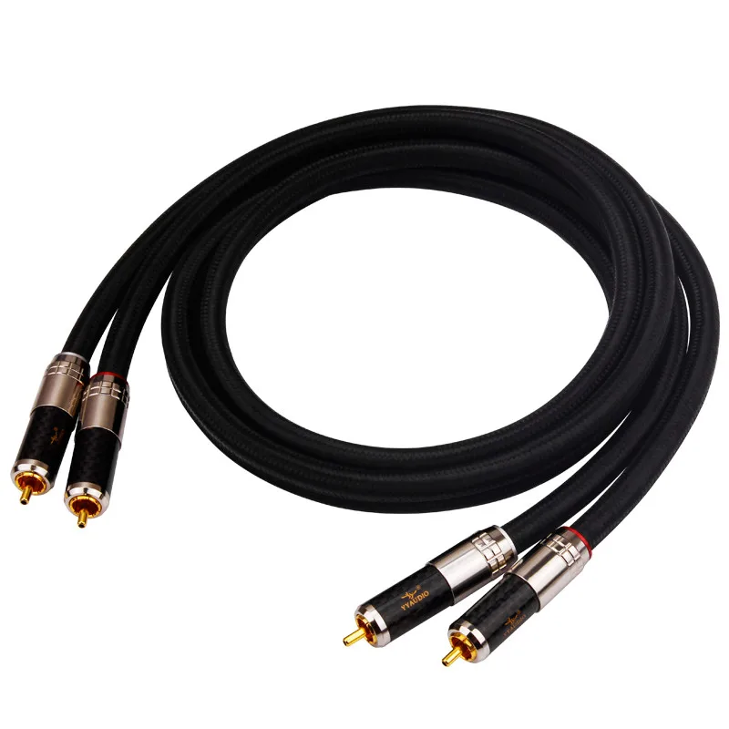 

YY-004 HIFI single cr-ystal copper signal cable double lotus two to two CD player power amplifier RCA audio cable