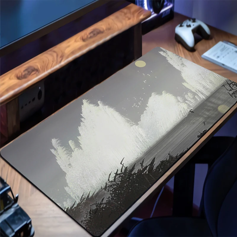 

Black White Landscape Mouse Pad Laptop Non-slip Esports Office Laptop Desk Mat Game Player Mousepad Accessories Keyboard Pad