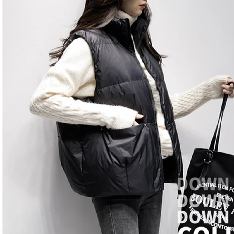 

Winter parkas 2024 Warm Vest Women Sleeveless Jacket Light Warm Waistcoat Down Vest Female Sleeveless Coat Thick Waistcoat Tops