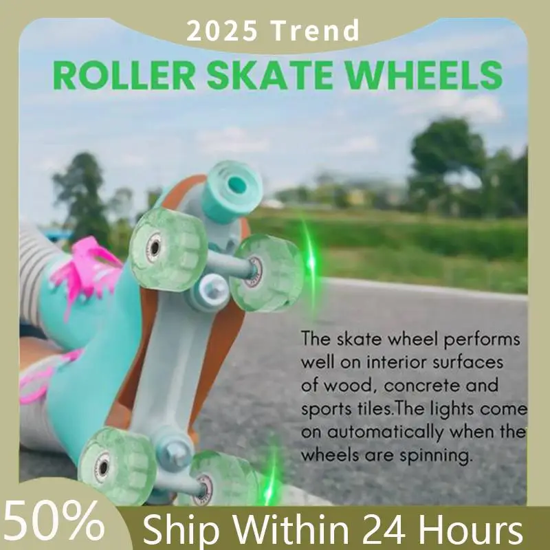A35F New 8 Piece Glitter Light Up Roller Skate Wheels Luminous Skate Wheels With Bearings Installed 32 X 58 Mm 78A