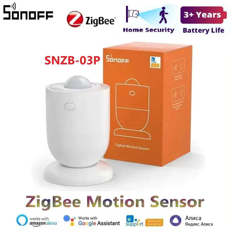 SONOFF SNZB-03P Zigbee Motion Sensor Light Detection Home Security Local Smart Scene Linkage Bridge via eWeLink APP Alexa Google