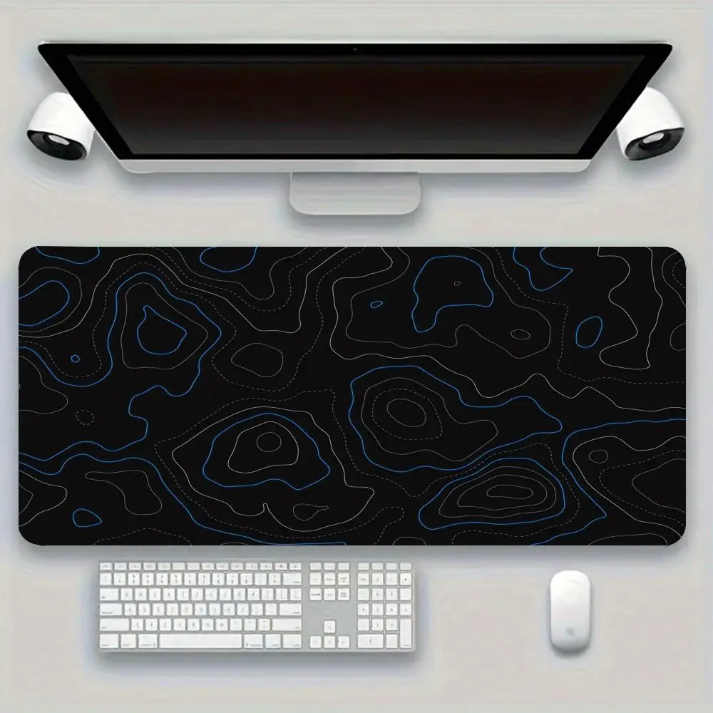 XXL 대형 게이밍 마우스 패드, 추상 라인 디자인 마우스 패드, 미끄럼 방지 고무 바닥 마우스 패드, 게이머 및 사무용으로 완벽