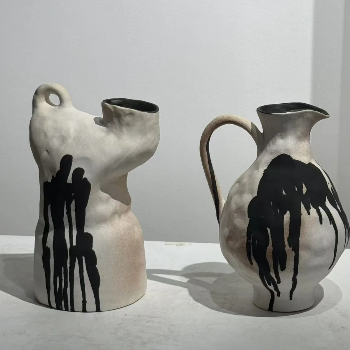 

Ceramic Vase Irregular Ink Flow Flower Vase Handmade Porcelain Pot Ceramic Handicrafts Flowerpot Home Decoration Accessories