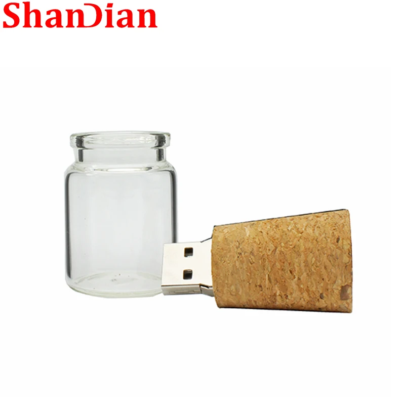 Real Capacity Drifting Bottle USB 2.0 Flash Drive 4GB 8GB 16GB 32GB 64GB Free Custom LOGO Pen Drives Wedding Gifts U Disk