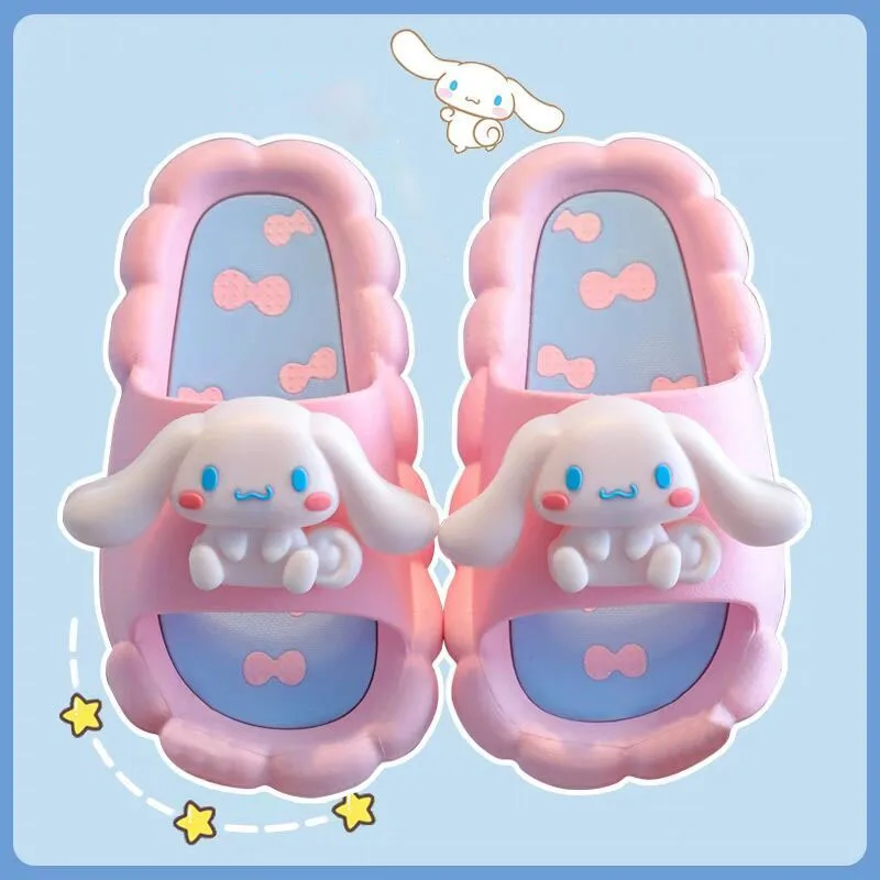 Child Shoes Anime Hello Kittys Slippers Cartoon Cinnamoroll Summer Bathroom Slippers Flip Flop Comfortable Anti-Slip Girl Gift