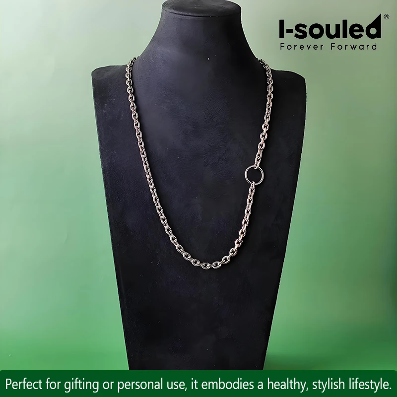 

Pure Titanium O-ring Chain Clasp-Free Hypoallergenic 80cm Necklace Simple Style Unisex