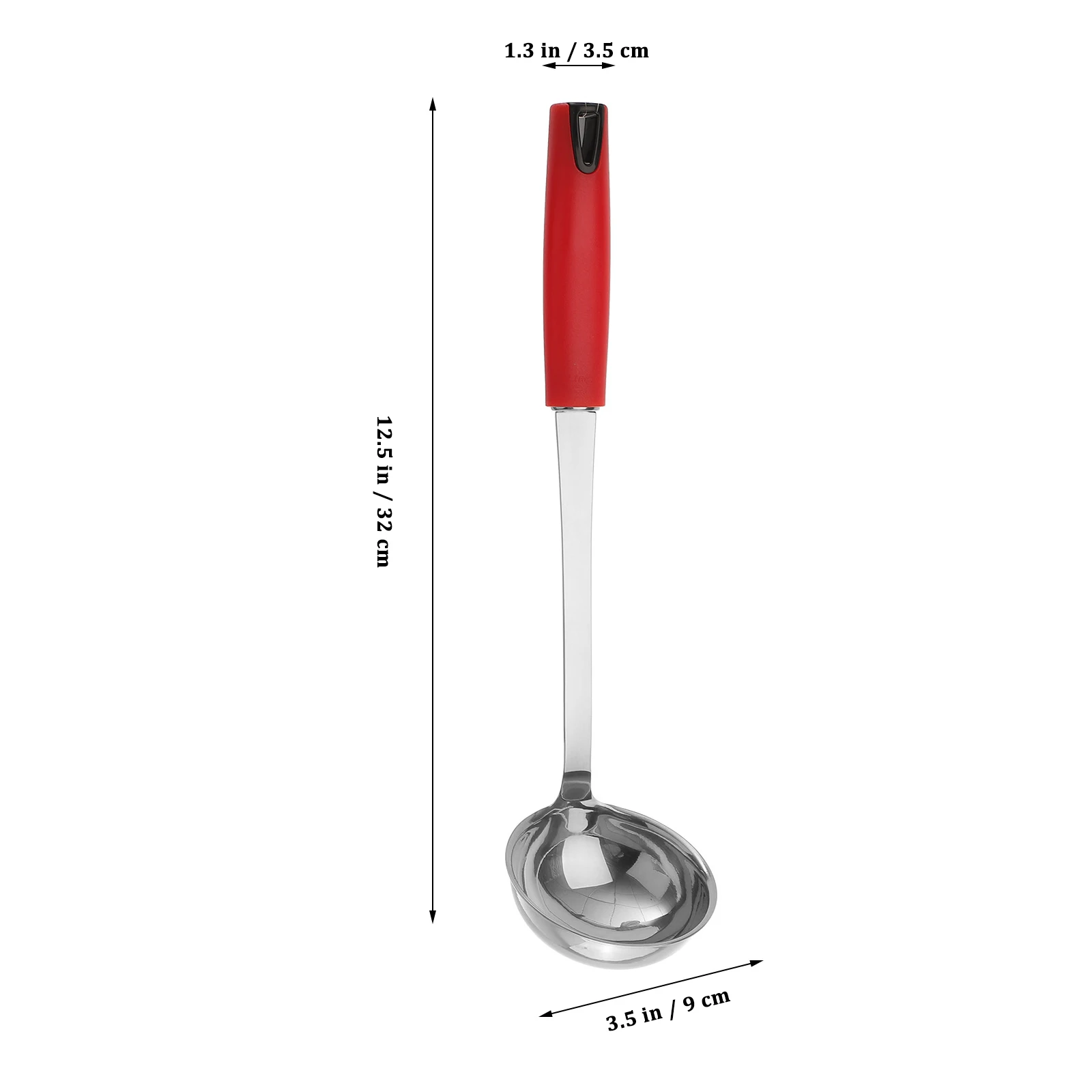 

Stainless Steel Spoon Long Handle Ladle Food Serving Scoop Non Toxic High Food Serving Spoon Temp Resistant Silicone Grip
