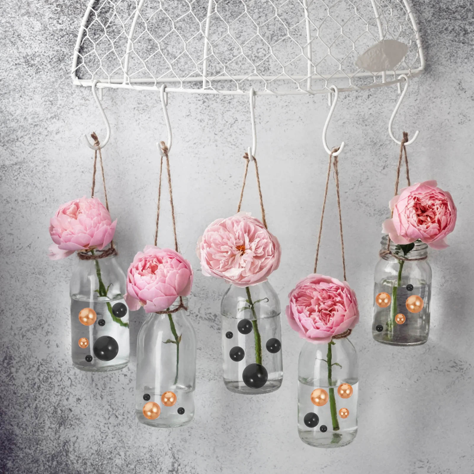 

166Pcs Faux Pearls Vase Filler Romantic Style Bright Color Never Fade Decorative Beads for Parties for Vases