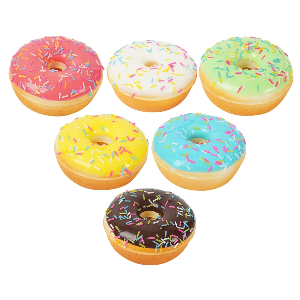 

6 Pcs Donut Model Play Kitchen Accessories Balloon Cake Decorations Food Props for Display Fake Floatie Toy Themed