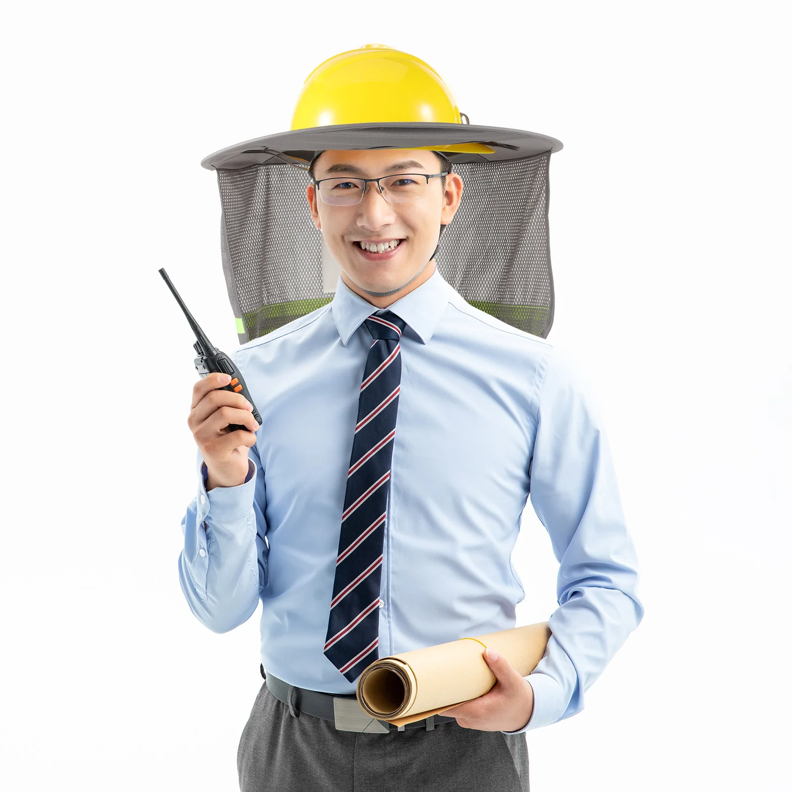 

1 set Gray Sun Protection Hat Set Neck Shield Hard Hat Shade Cover for Construction Workers Visor SafetyHelmet Accessories