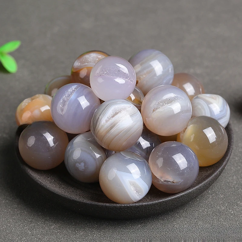 Agate Geode Agate Open Smile Decoration Small Exquisite Round Agate Geode Ball Crystal Hole Household Creative Decoration Crafts