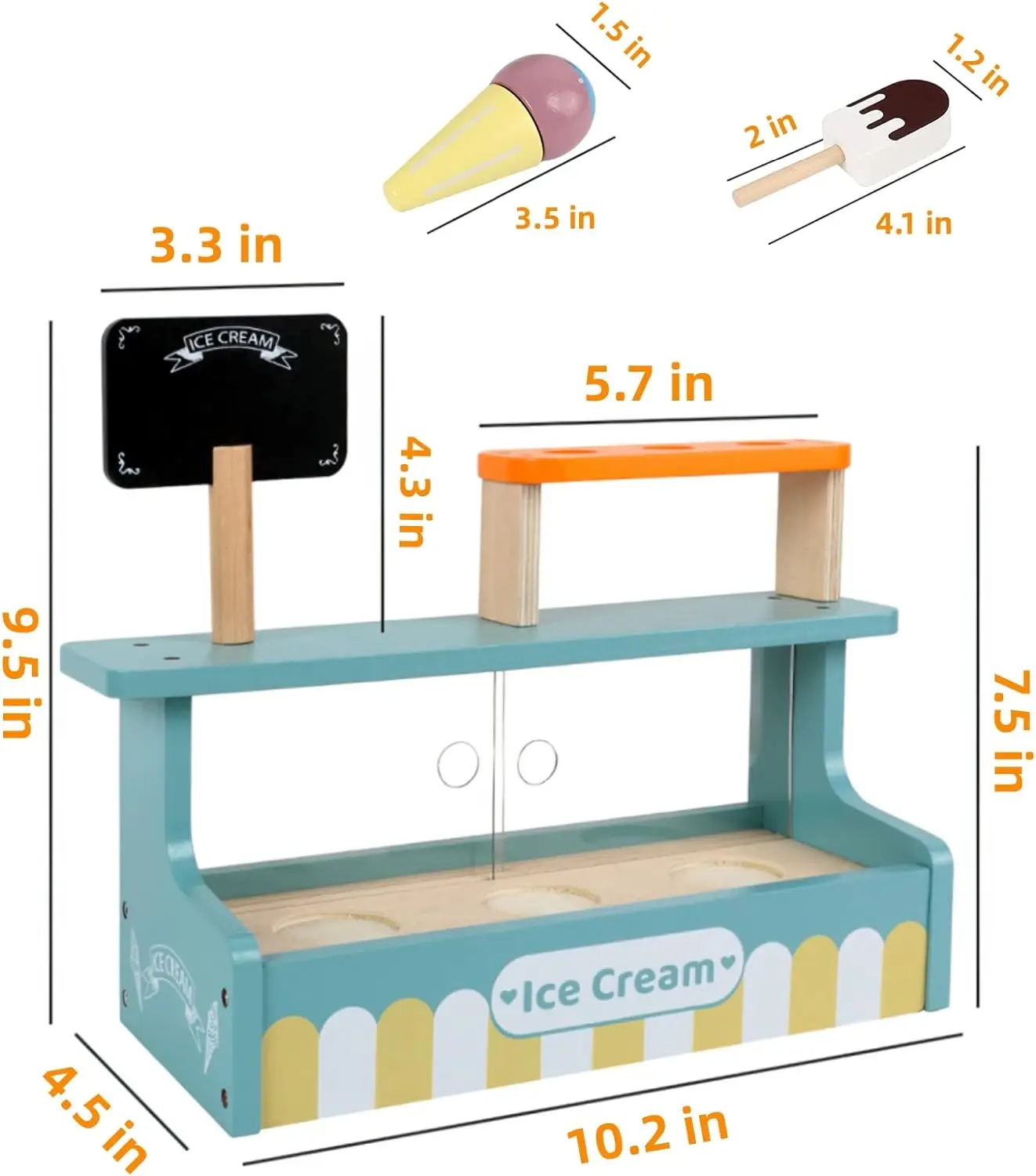 Jouet de crème glacée mathématique – Jeu éducatif de correspondance de chiffres, puzzle de lettres , 3,94 x 3,94 x 5,59 pouces, apprentissage