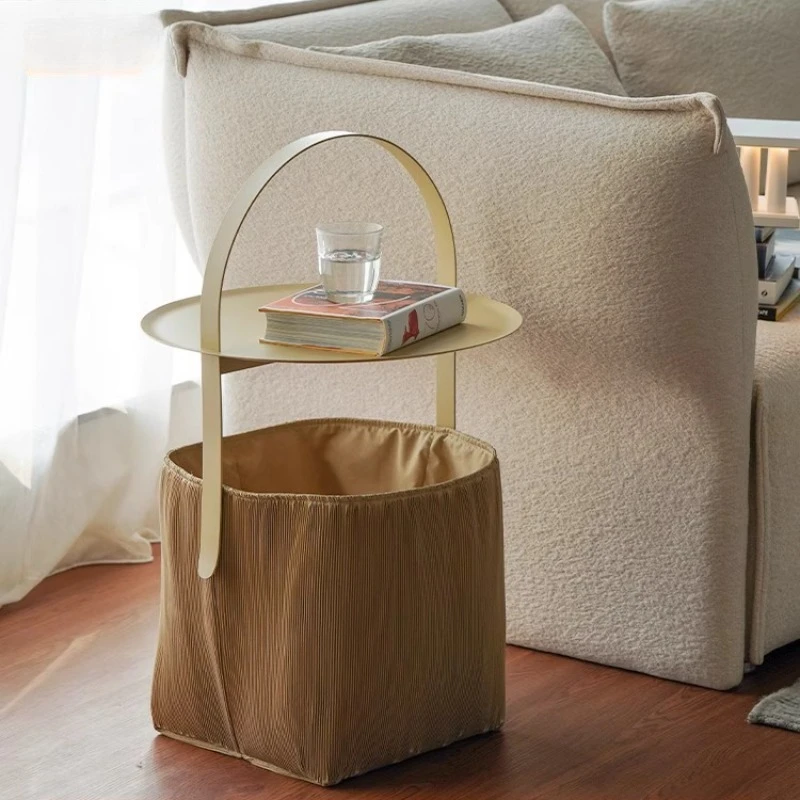 

Bag walk coffee table living room home light luxury high sense, movable small apartment designer creative side table simple