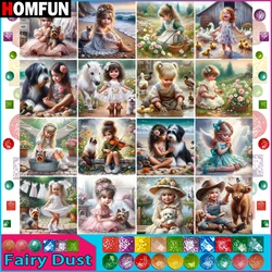 HOMFUN Fairy Dust Diamond Painting Full Square/Round Diamond