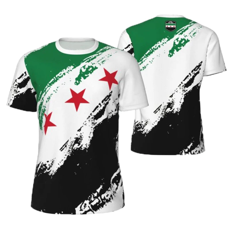 The True Lord Allah Graphic T-shirt Syrian Flag Pattern 3D Printing Printed Short Sleeve Tops Syria Fans Men's Clothing Gift