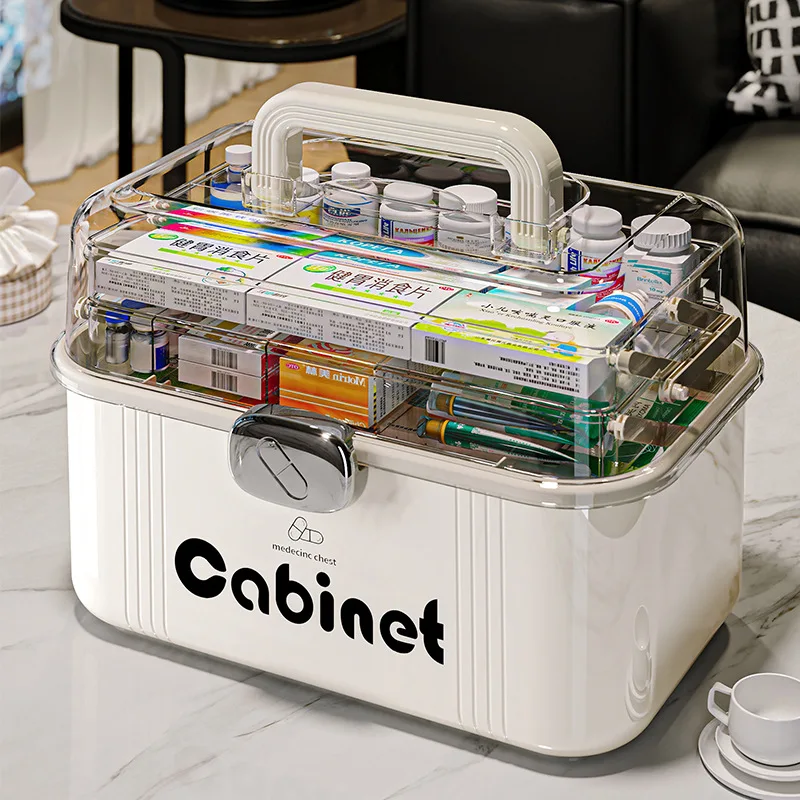 

Large-sized Medical Emergency Drug Storage Box for Families, Multi-layered and Multi-functional Drug Classification Box