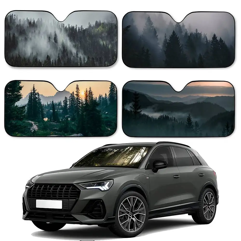 Forest Car SunShade Windshield Funny Sun Shade Foldable UV Ray Sun Visor Protector Sunshade For Front Window