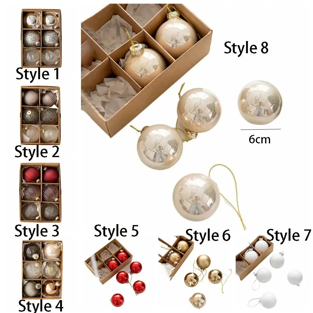 6pcs Crafts Glass Christmas Ball set 6cm Delicate Christmas Tree Pendant Painted Creative Hanging Ornament New Year - view 6