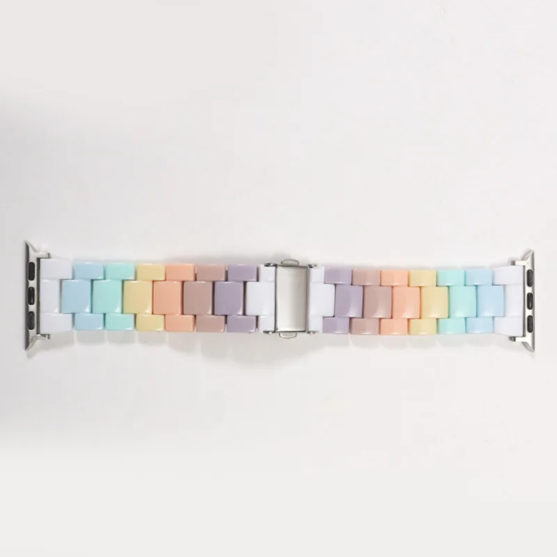 Candy Color Acrylic Watch Strap for Apple Watch Ultra 2 Band S10 46mm 42mm 45mm 40mm 41mm 44mm Strap for iWatch Series 9 8