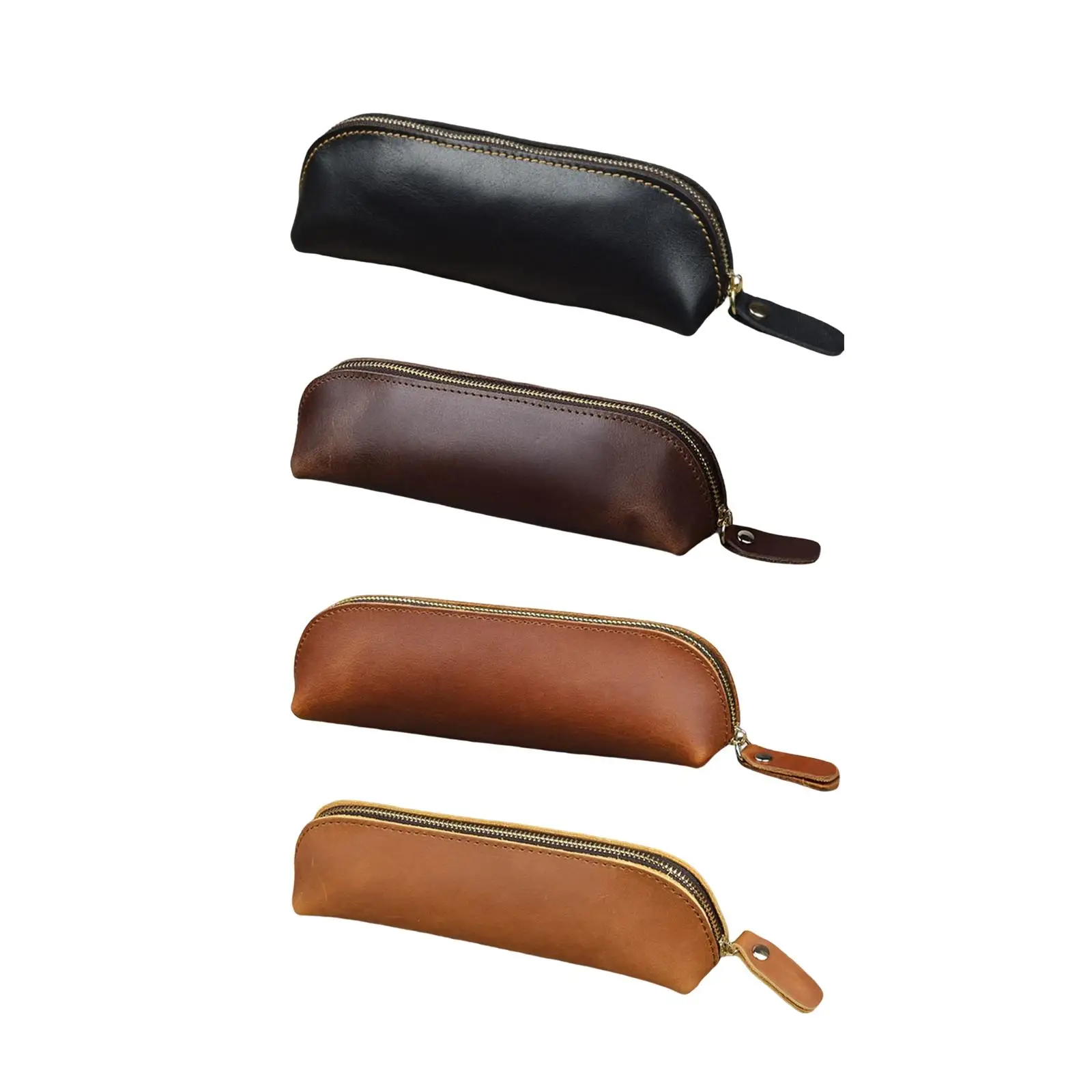 Retro Pencil Case Storage Organizer Stationery Holder Gifts PU for Teenagers