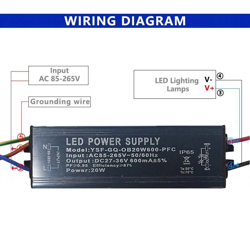 LED Driver DC24-36V 280mA 600mA 900mA 1200mA 1500mA 1800mA 2400mA 3000mA Constant Current Power Supply Lighting Transformer IP65