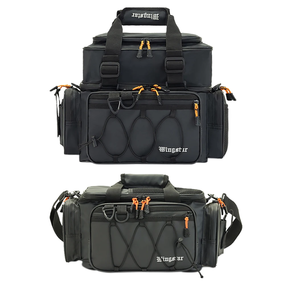 Angeltaschen, Angelgeräte-Boxen mit großem Fassungsvermögen, Umhängetasche mit mehreren Taschen, kratzfest, verschleißfest, für Outdoor-Wanderungen – Detail 2