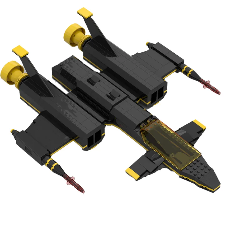 

881 PCS Space Series Black Cool H-Wing Combat Aircraft Technical Building Blocks Model DIY Assembly Toys For Kids Festival Gift