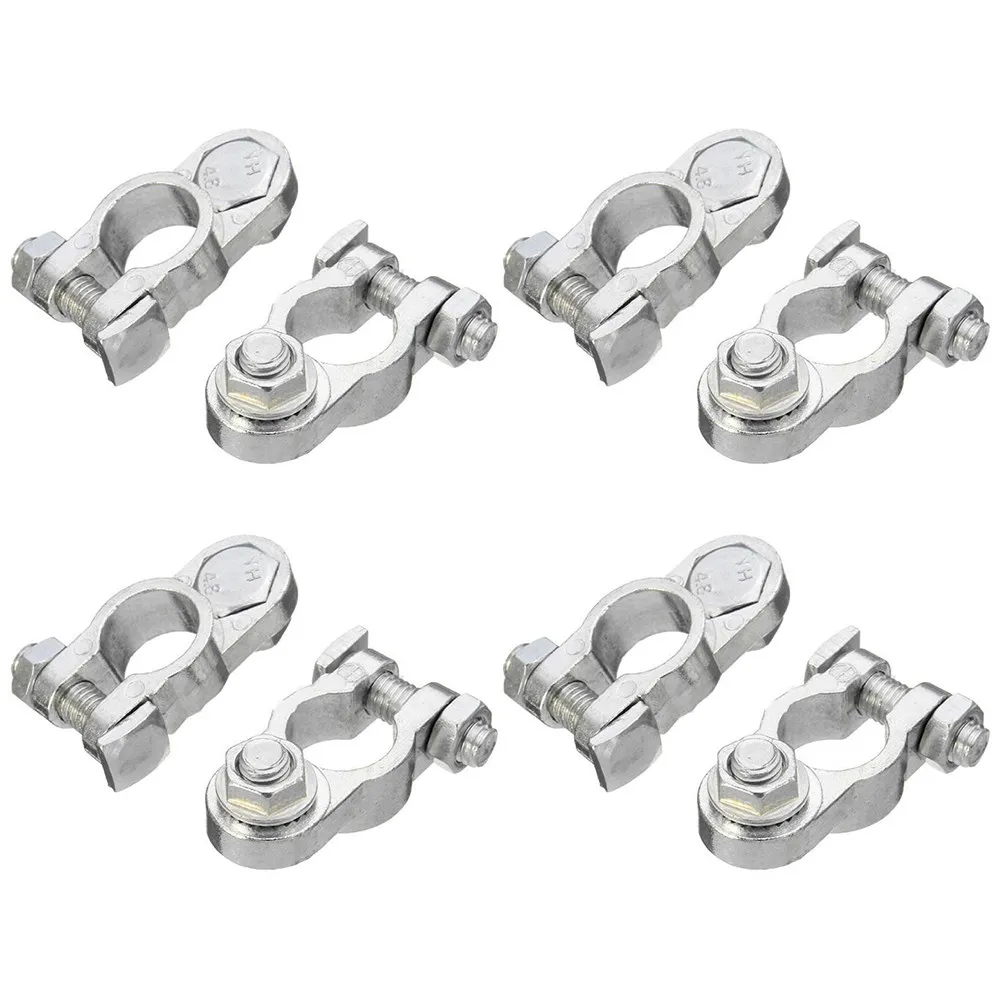 8Pcs One-Piece Molded Car Battery Holder Aluminium Alloy Battery Terminal Clamp for Universal 12V Automotive Modification Needs