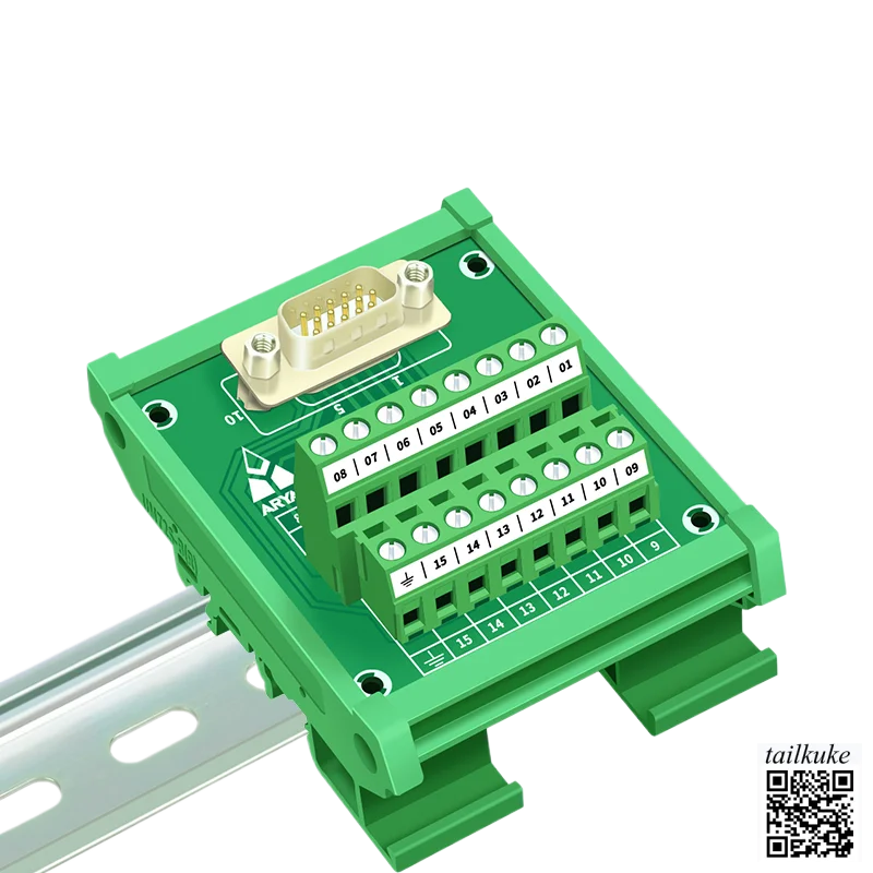 VGA DB15 Hole Terminal Block Wiring Module Three Rows of 15-pin Male and Female Connectors Relay Terminal Block Adapter Board