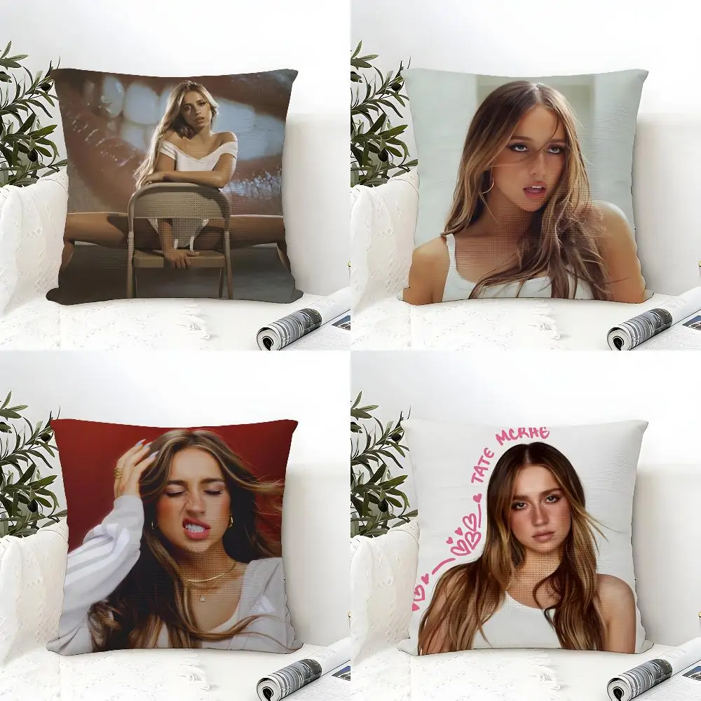 T-Tate M-McRae Cushion Cover Eco Linen Pillow Case | Double-Sided Print, Breathable & Durable, Hidden Zipper Home Decor Gift