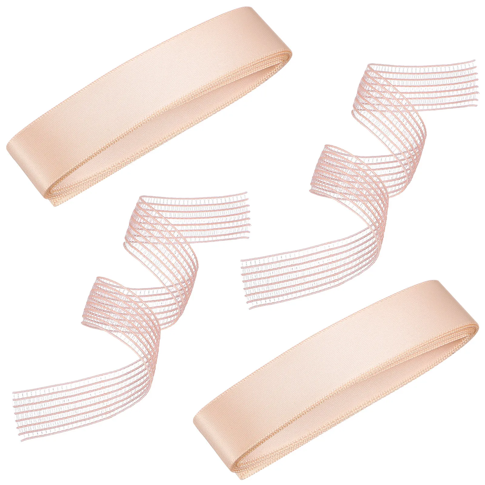 4Pcs Ballet Shoe Elastic Bands Flesh Tone Satin Ribbon Pointe Shoe Accessories Invisible Seamless Stage Practice