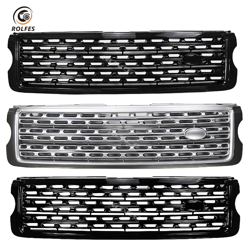 ROLFES Front Grille Racing Grills For Land Rover Range Rover Vogue L405 2013-2017 Upper Bumper Hood Mesh Grid Grill