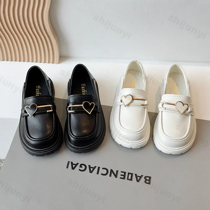 

Kids Leather Shoes Fashion Girl Shoes 2025 Autumn New British Simple Girls Casual Shoes Comfort Thick Soled Mary Jane Loafers