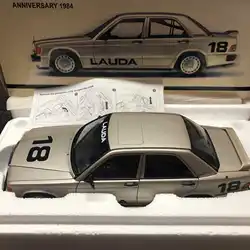 Autoart 1:18 190E Lauda #18 2.3-16 1984 Alloy Fully Open Simulation Limited Edition Alloy Metal Static Car Model Toy Gift