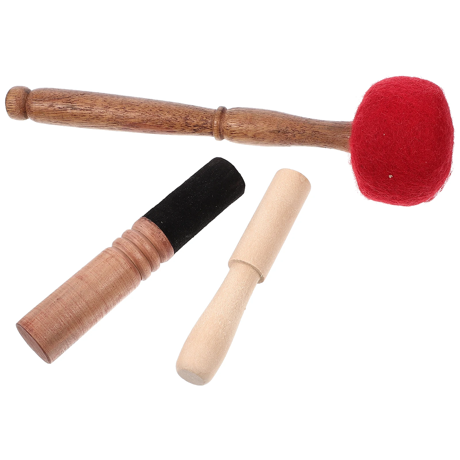

3 Pcs Buddha Music Bowl Accessories Nepal Singing Spiritual Sound Mallet Wool Felt Song