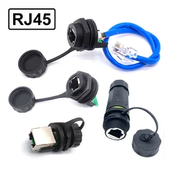 Waterproof M20 RJ45 Panel Socket IP67 CAT6A Network Cable Connector CAT5E Data Signal Female Base Joint  rj45 Mounted Terminal