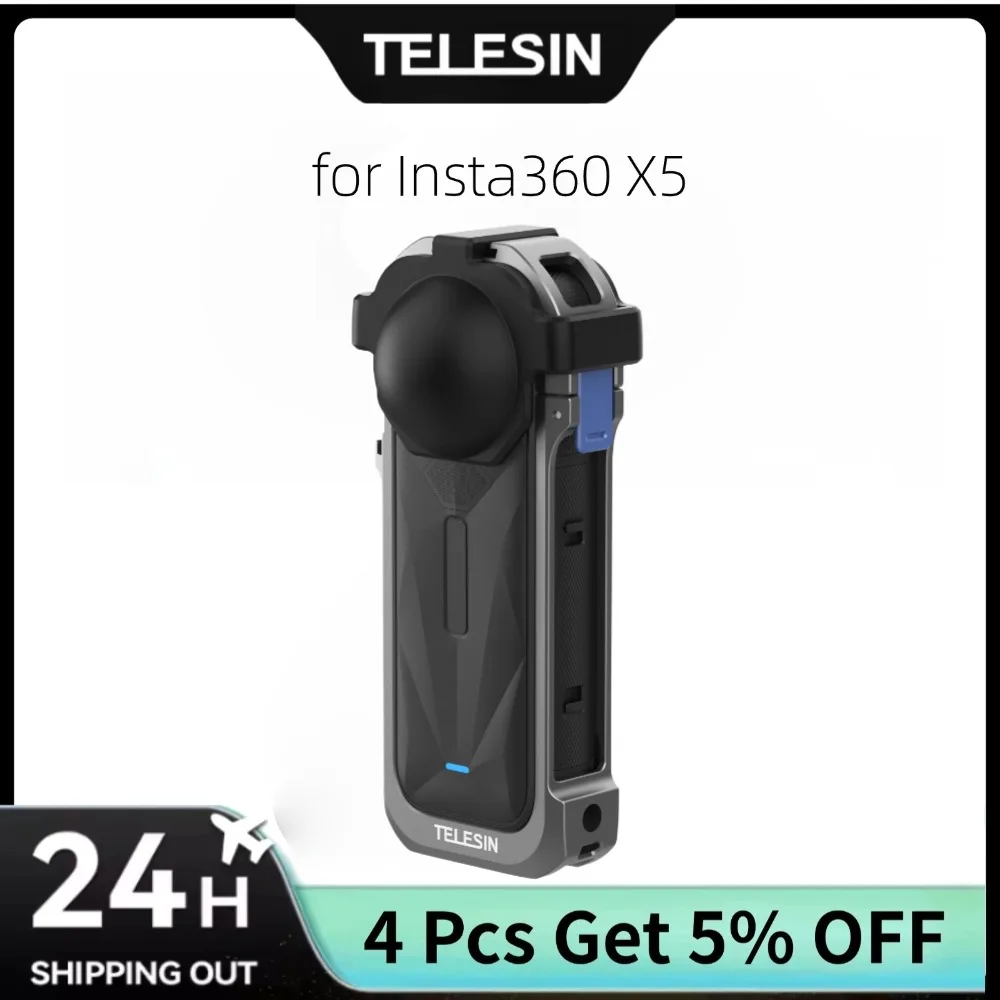 

TELESIN Metal Protective Frame with Lens Cover for Insta360 X5 Accessories All-Round Rabbit Cage Insta 360 Accessories