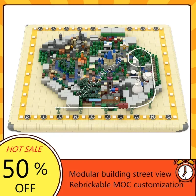 

2827PCS Happiest Place on Earth Vintage Theme Park Map Modular MOC Creative street view Model Custom Puzzle DIY Model Toy Gifts