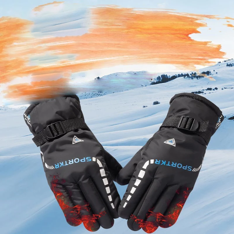 Winter Cycling Gloves Waterproof Antislip Outdoor Sports Ski Cycling Motocycle Warm Gloves Unisex Moto Equipments Accessories