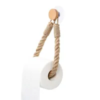 Toilet Roll Paper Holders Retro Hemp Rope Punchless Mounted Rack Decor Tissue Holder Bathroom Storage Accessories Dropshipping